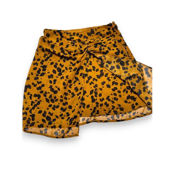 Blue Rain X Francesca's Mustard Yellow Leopard Print Tube Top Size Small - Picture 8 of 11